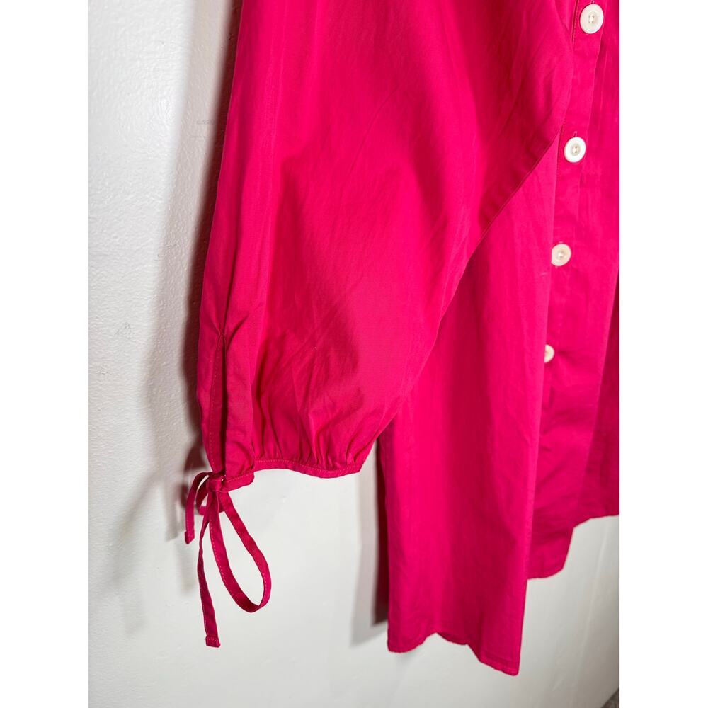 J.Crew Pink Tie-Sleeve Cotton Poplin Shirt Dress Balloon Sleeve Cotton - Picture 3 of 9